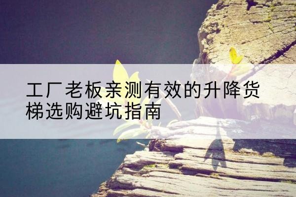 松桃升降货梯怎么选-工厂老板亲测有效的升降货梯选购避坑指南
