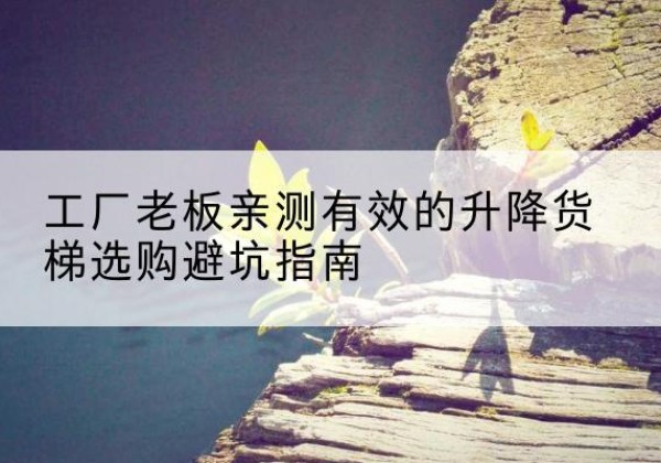 松桃升降货梯怎么选-工厂老板亲测有效的升降货梯选购避坑指南